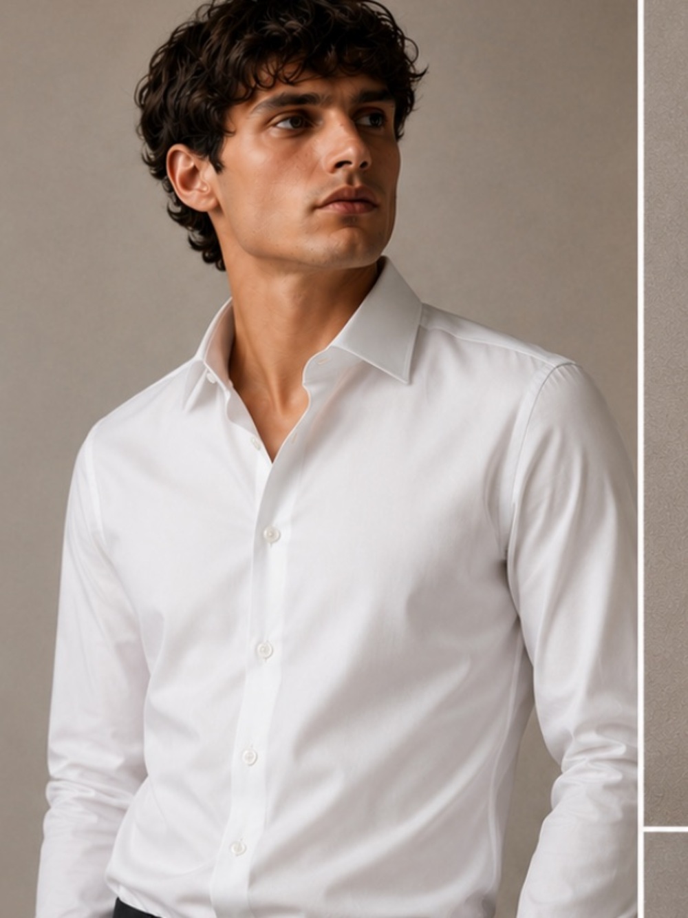 HUGO Men’s White Button-Down Dress Shirt with Red Tag